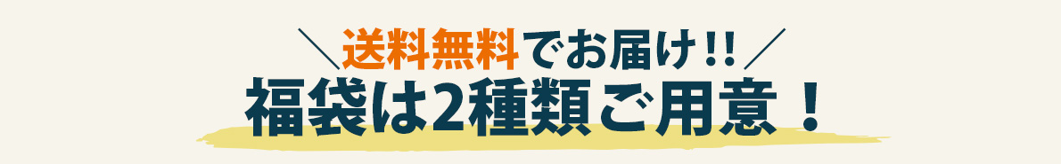 送料無料でお届け！福袋は2種類ご用意！