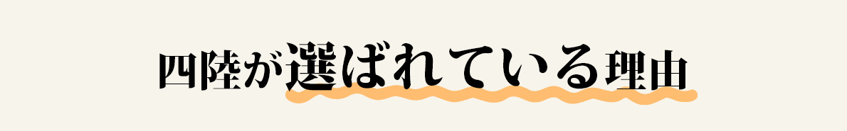 四陸が選ばれている理由