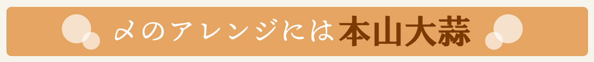 〆のアレンジには本山大蒜